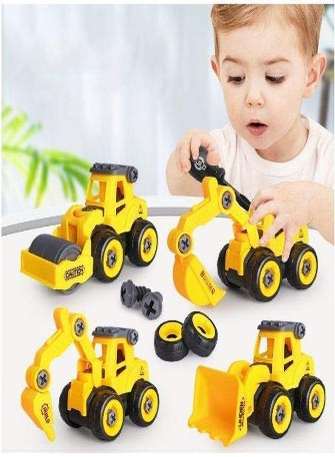 VARIYA ENTERPRISE Set of 4 DIY Unbreakable Toys Take Apart Toys Free Wheel Puzzle Disassembly Toys Assembly Toys Learning Toys with Screw Driver Building Construction Vehicle Play Set - Image 1
